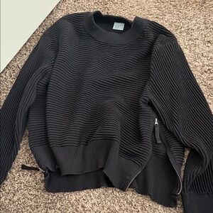 AX Black Ribbed Crew Neck Sweater